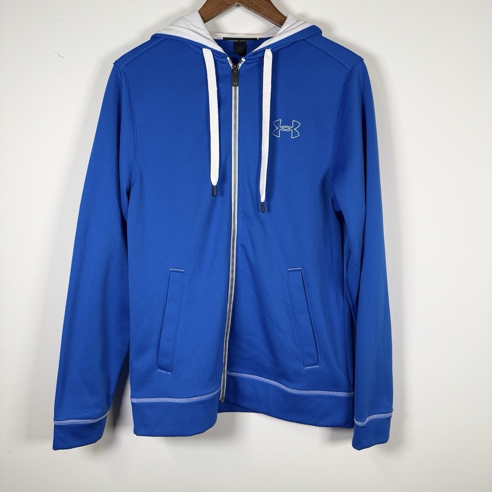 Men's Under Armour Full Zip Jacket Hooded Royal. Our Textured Small Loose FIt